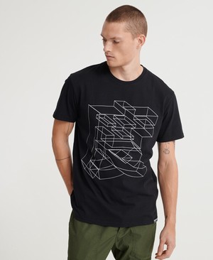 Superdry Kanji Outline Férfi Pólók Fekete | ZXAQF6215